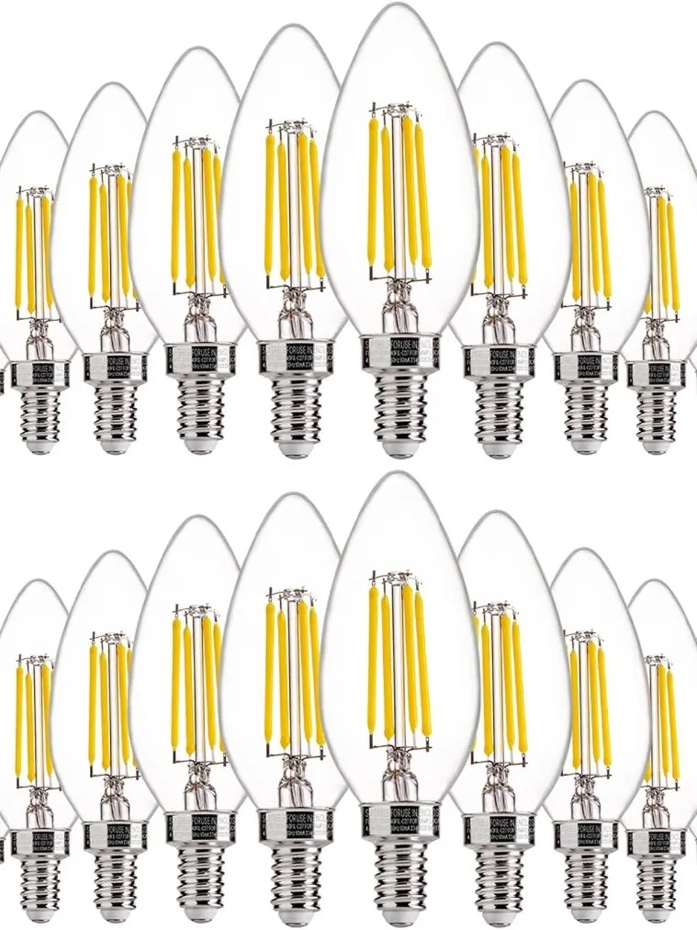 NEW Candelabra Dimmable Bulbs, 60W Equiv., E12 Base, 4000k Cool White, 24 Pack